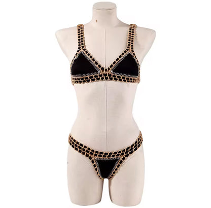 Reversible Crochet Seam Triangle Bikini