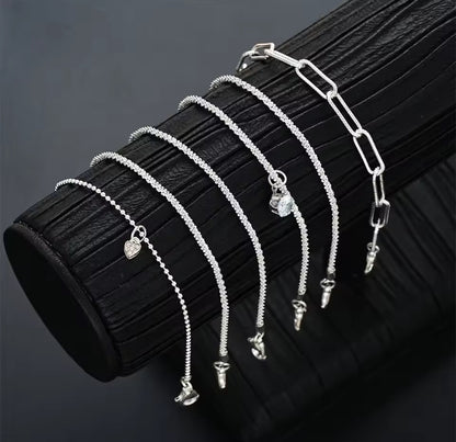 6pcs Silver Diamanté Bracelts