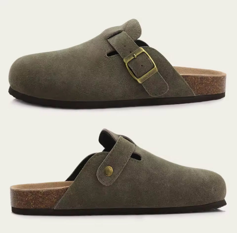 Slip On Suede Cork Clogs