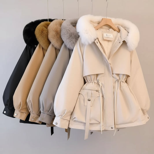 Faux Fur Hooded Tie Up Waist Coat