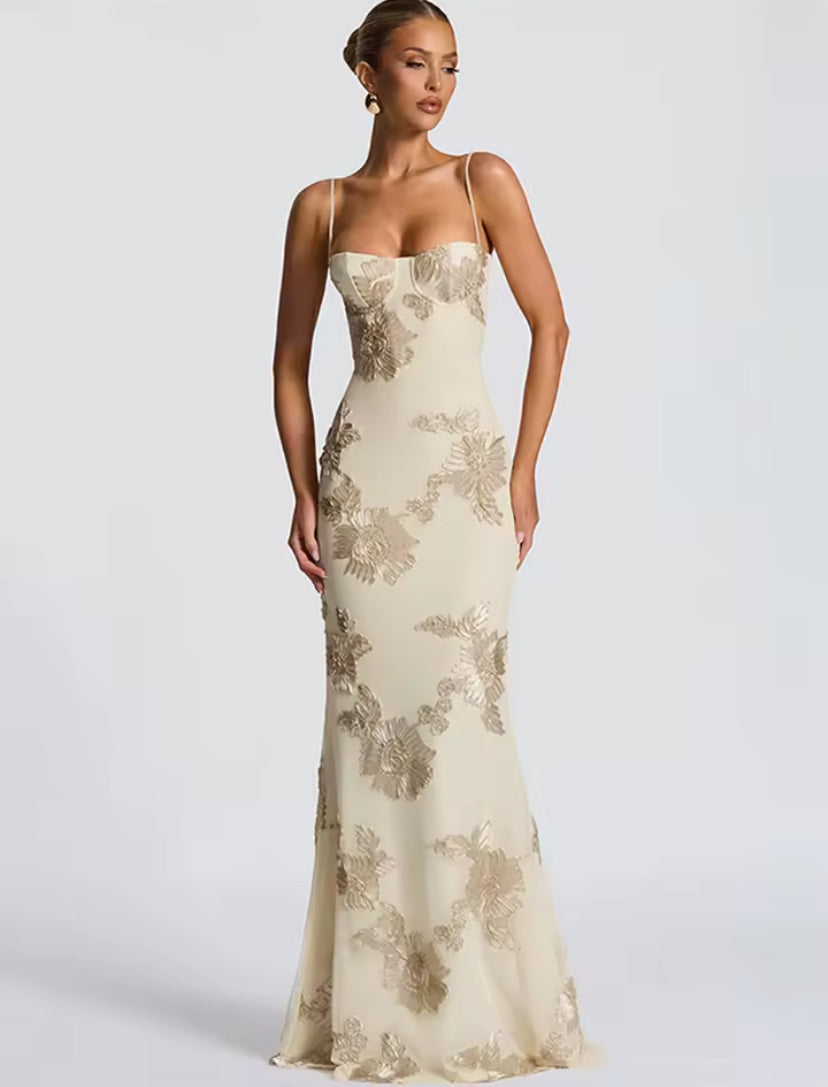 Floral Embroidered Maxi Dress