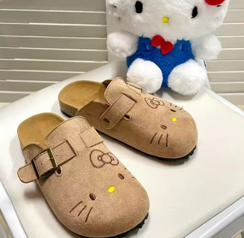 Hello Kitty Suede Cork Clogs