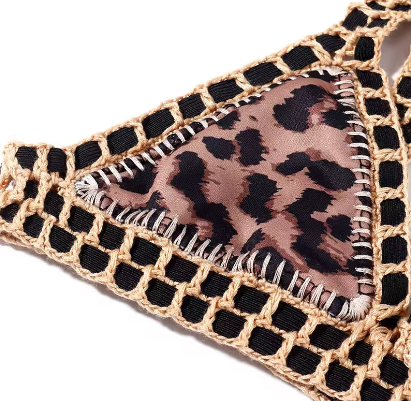 Reversible Crochet Seam Triangle Bikini