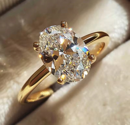 Oval Cut Crystal Ring
