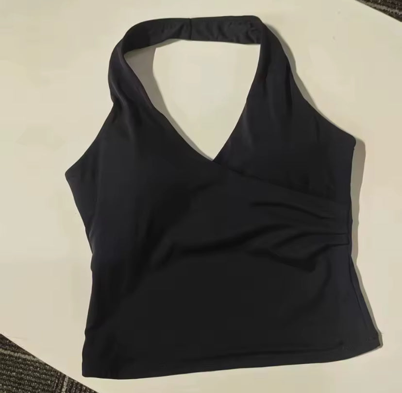 Halter V-Neck Gym Top