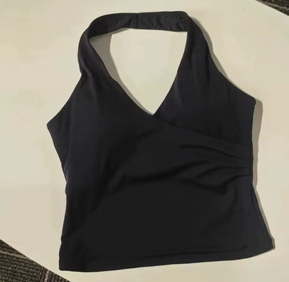 Halter V-Neck Gym Top