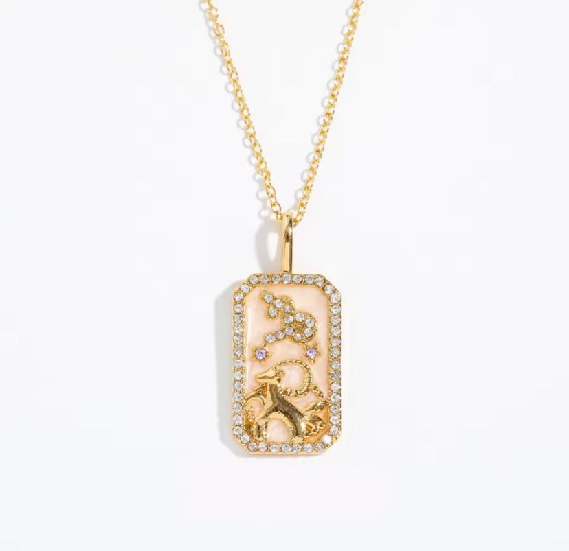 Pearl Resin Star Sign Necklace