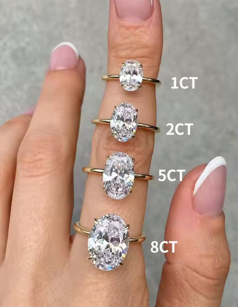 Oval Cut Crystal Ring