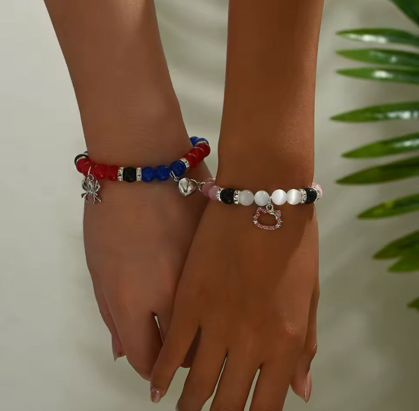 2pcs Couples Friendship Magnetic Joining Bracelets