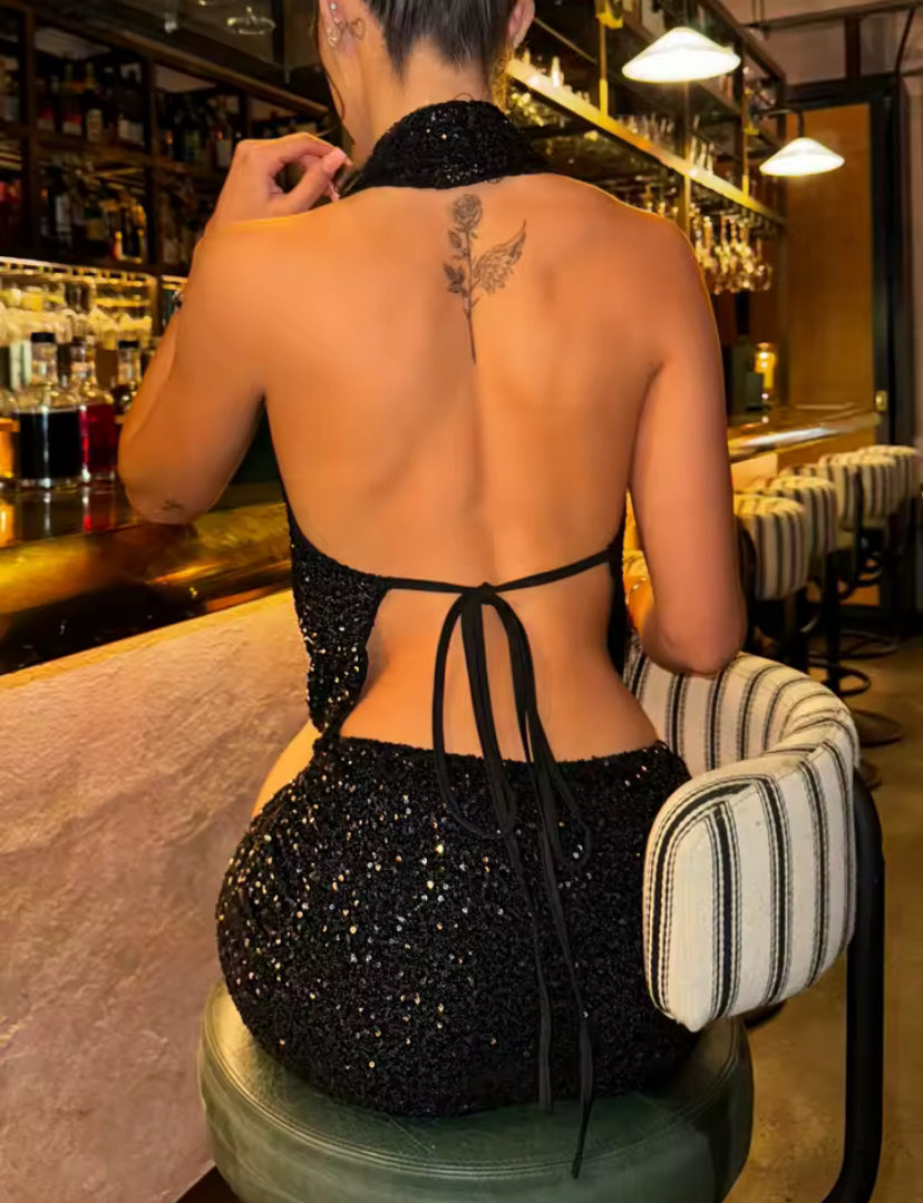 Sequin Hanging Backless Co-ord