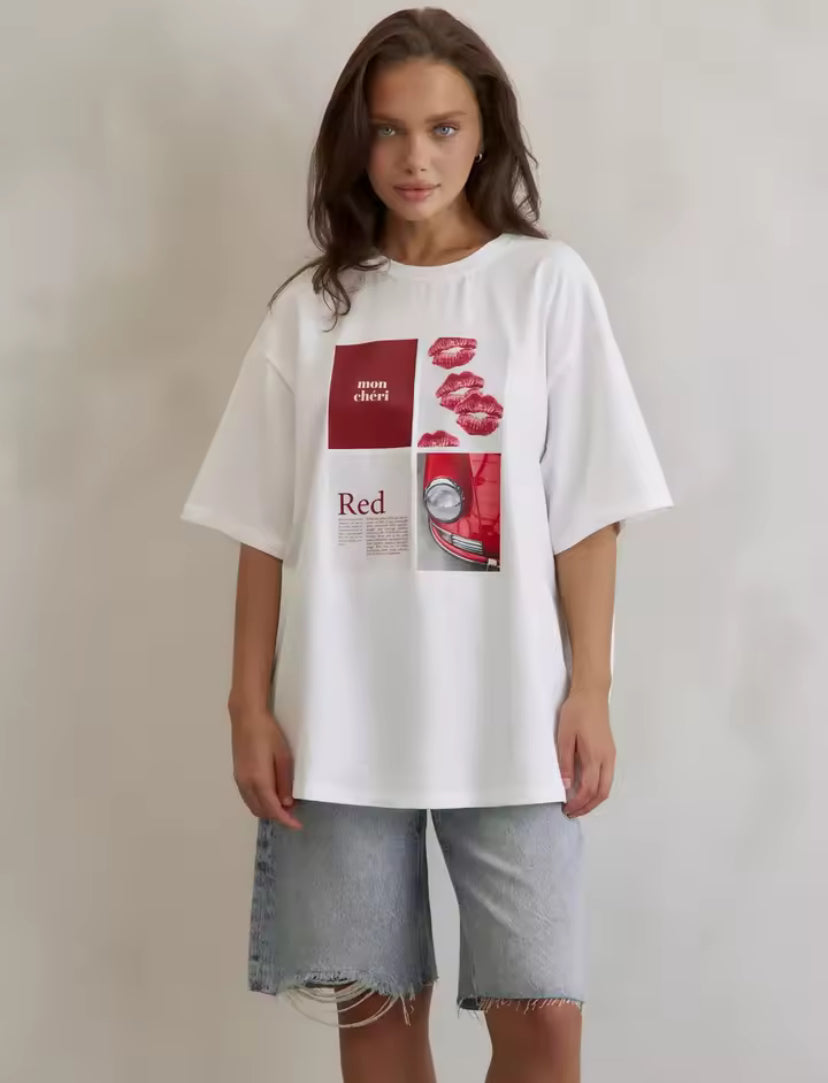 Red Print T-Shirt