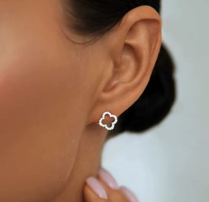 Diamanté Clover Earrings