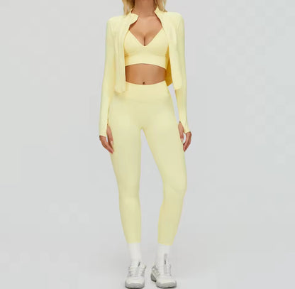3pcs Jacket Gym Set