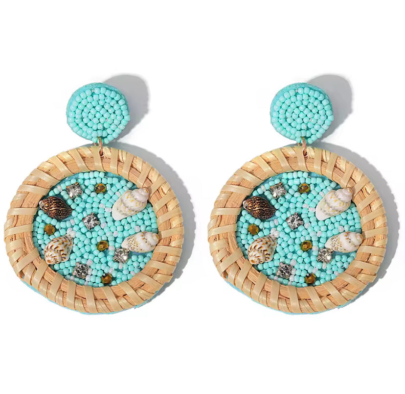 Summer Beach Rhinestone Beaded Earrings