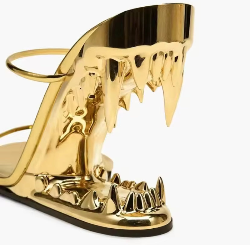 Vampire Teeth Metallic Heels