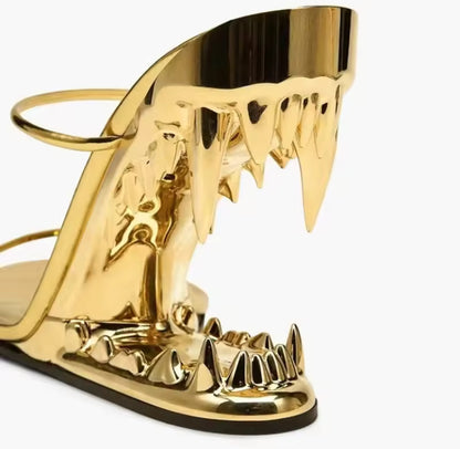 Vampire Teeth Metallic Heels