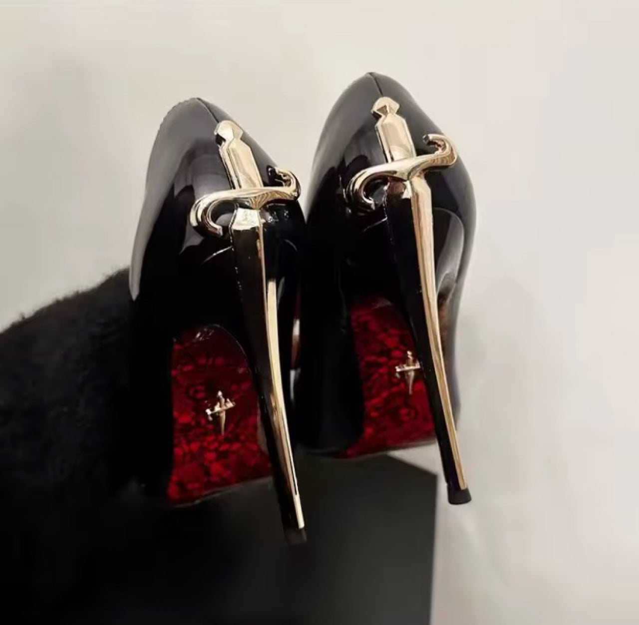 Sword Detail Patterned Sole Red Bottom Heel