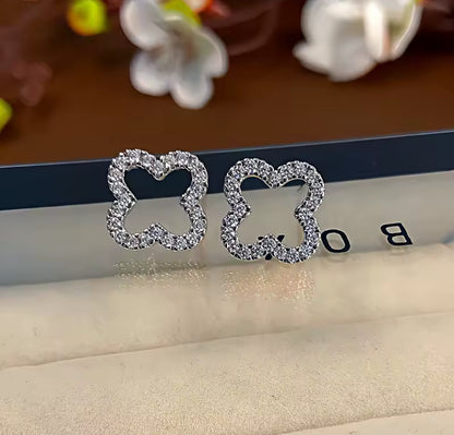 Diamanté Clover Earrings