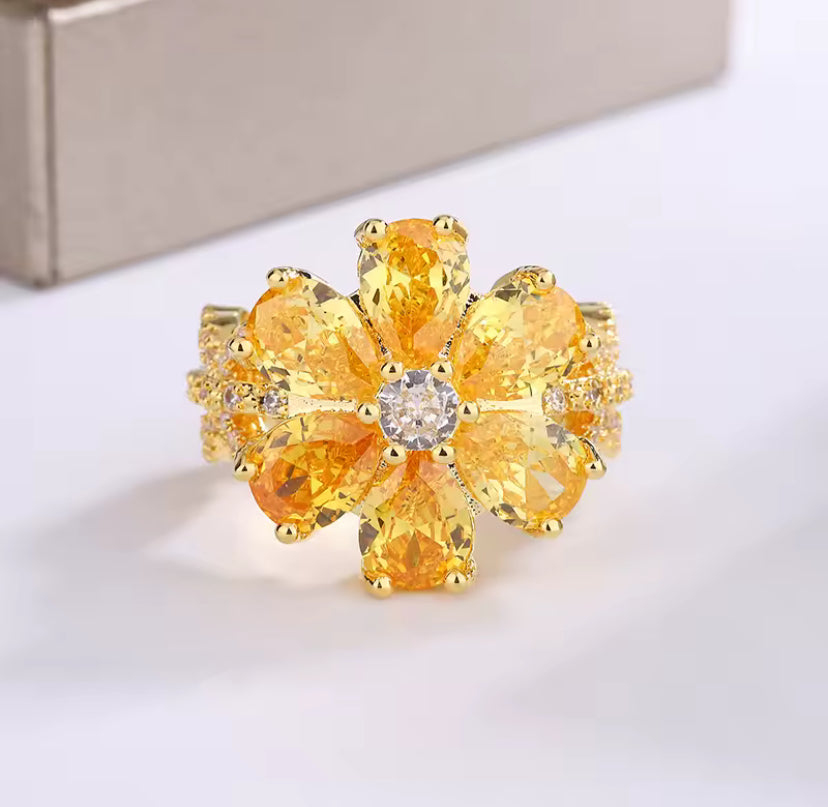 Flower Crystal Ring