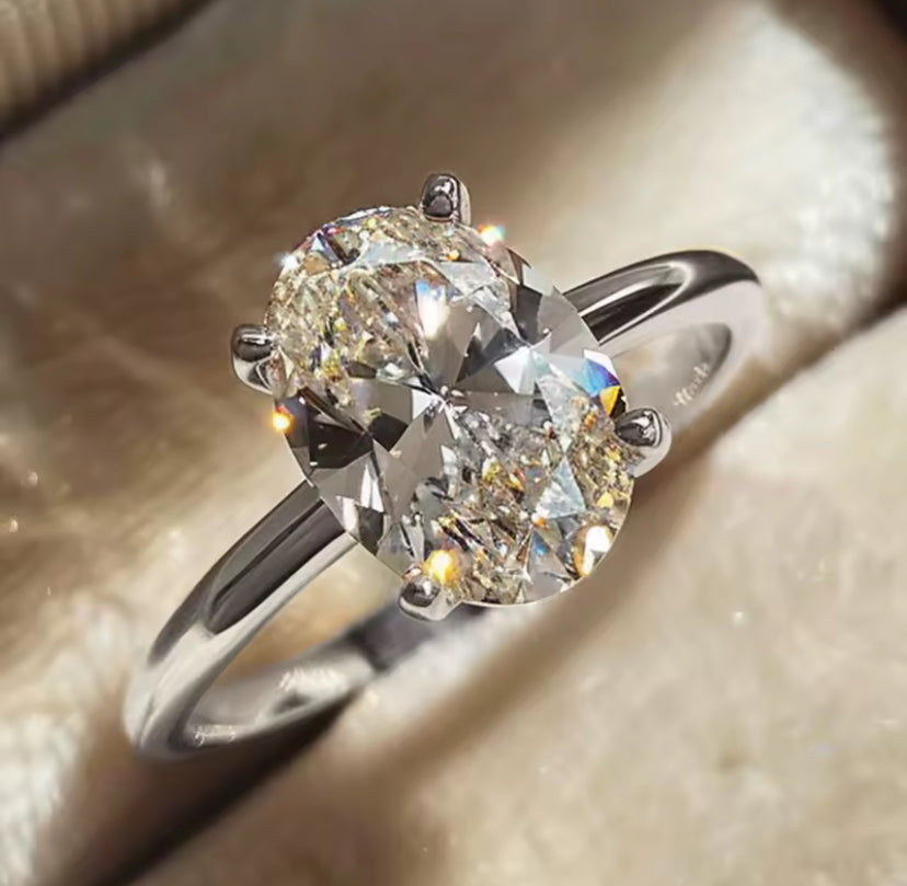 Oval Cut Crystal Ring