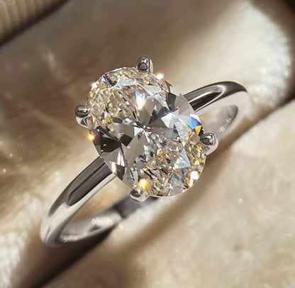 Oval Cut Crystal Ring