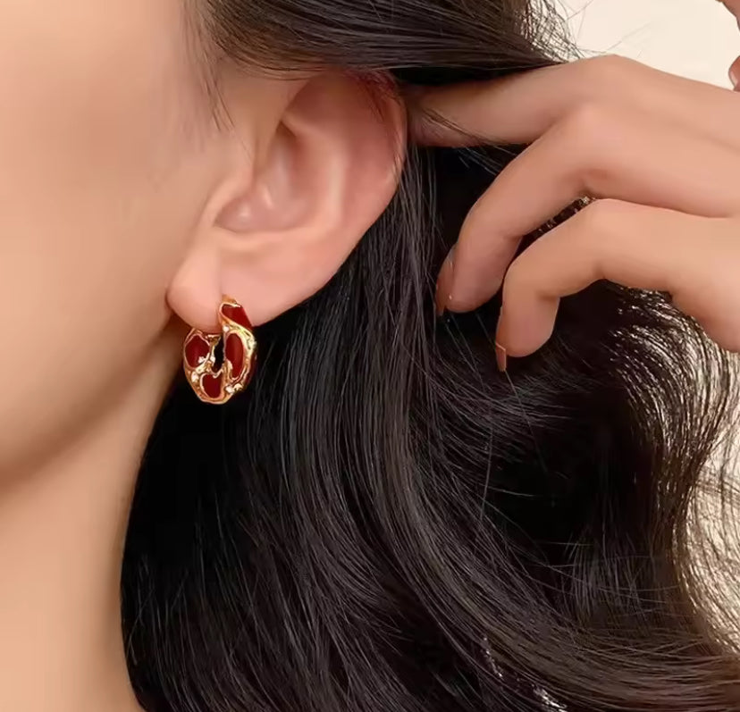 Diamanté Coloured Hoop Earrings
