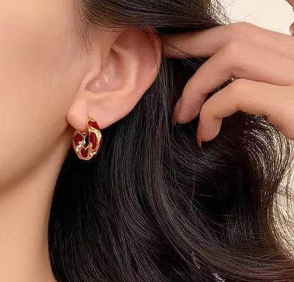 Diamanté Coloured Hoop Earrings