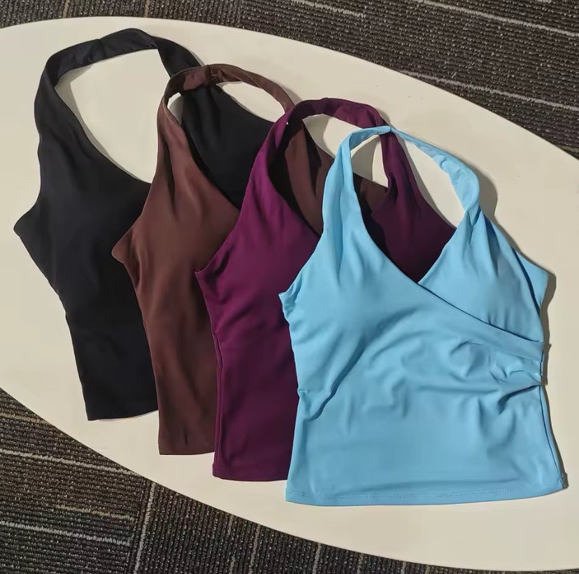 Halter V-Neck Gym Top