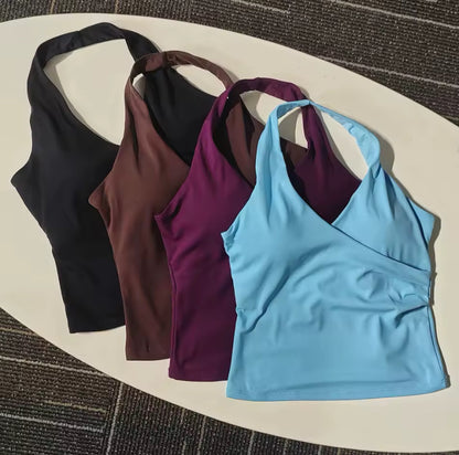 Halter V-Neck Gym Top