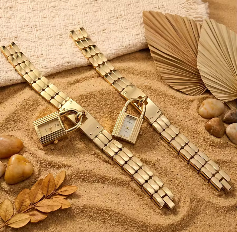 Gold Padlock Watch