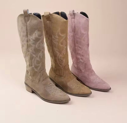Faux Leather Cowboy Boots