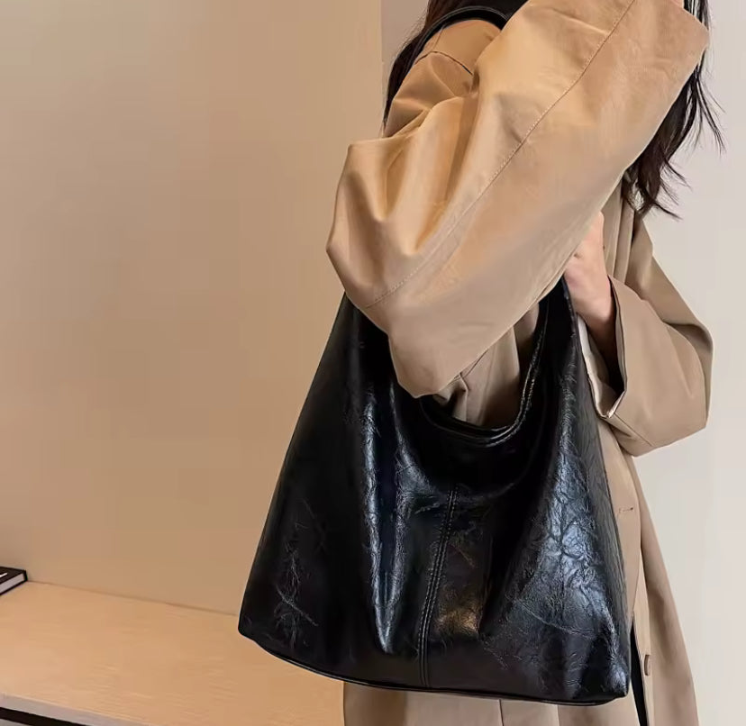 Faux Leather Tote Bag