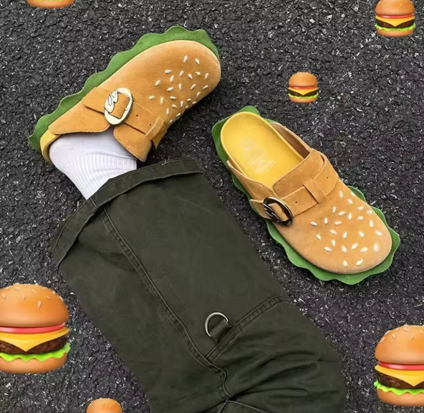Burger Suede Cork Clogs