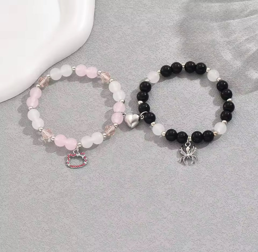 2pcs Couples Friendship Magnetic Joining Bracelets