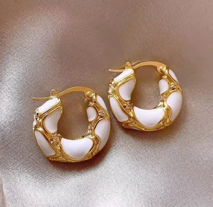 Diamanté Coloured Hoop Earrings