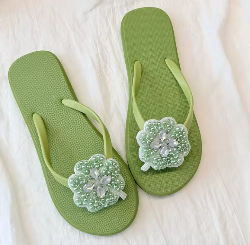 Summer Beaded Flip Flops