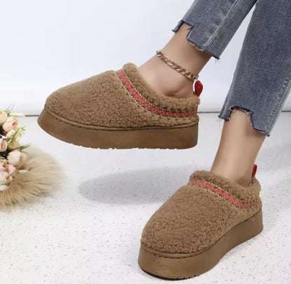 Faux Wool Style Slip On Winter Boots