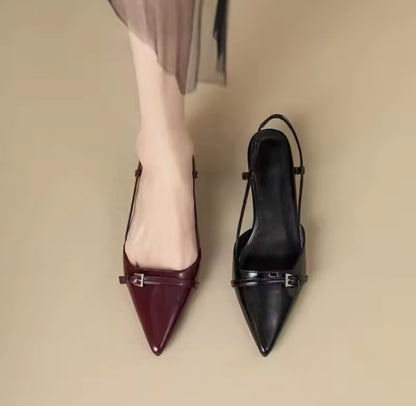 Sling Back Buckle Heels