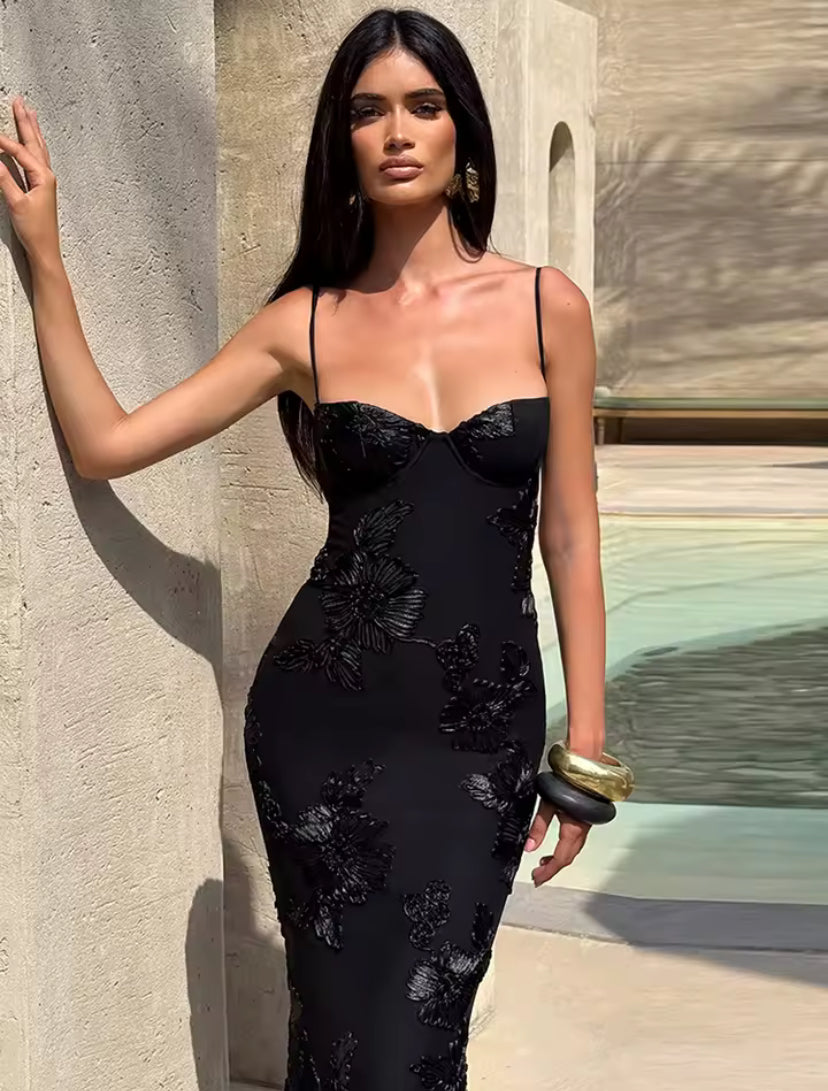 Floral Embroidered Maxi Dress