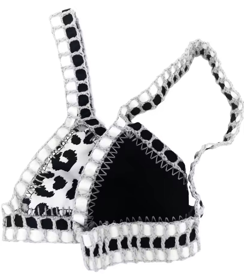 Reversible Crochet Seam Triangle Bikini