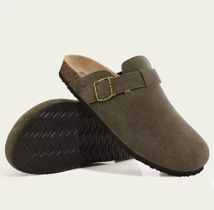 Slip On Suede Cork Clogs