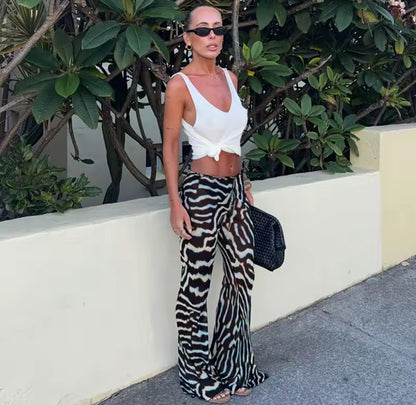Sheer Mesh Zebra Maxi Top Co-ord