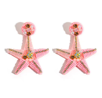 Summer Beach Rhinestone Beaded Earrings