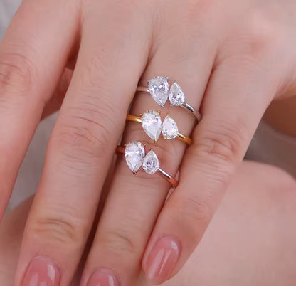 Crystal Water Drop Ring