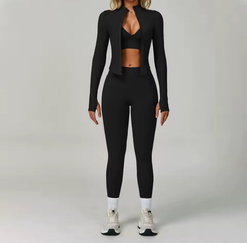3pcs Jacket Gym Set