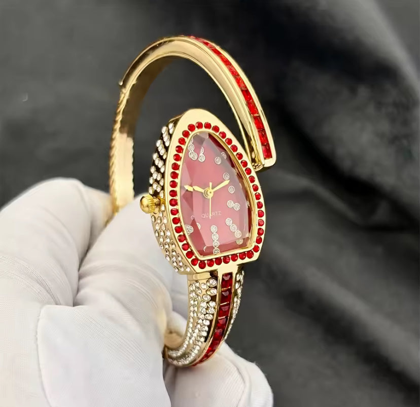 Rhinestone Snake Style Bangle Watch