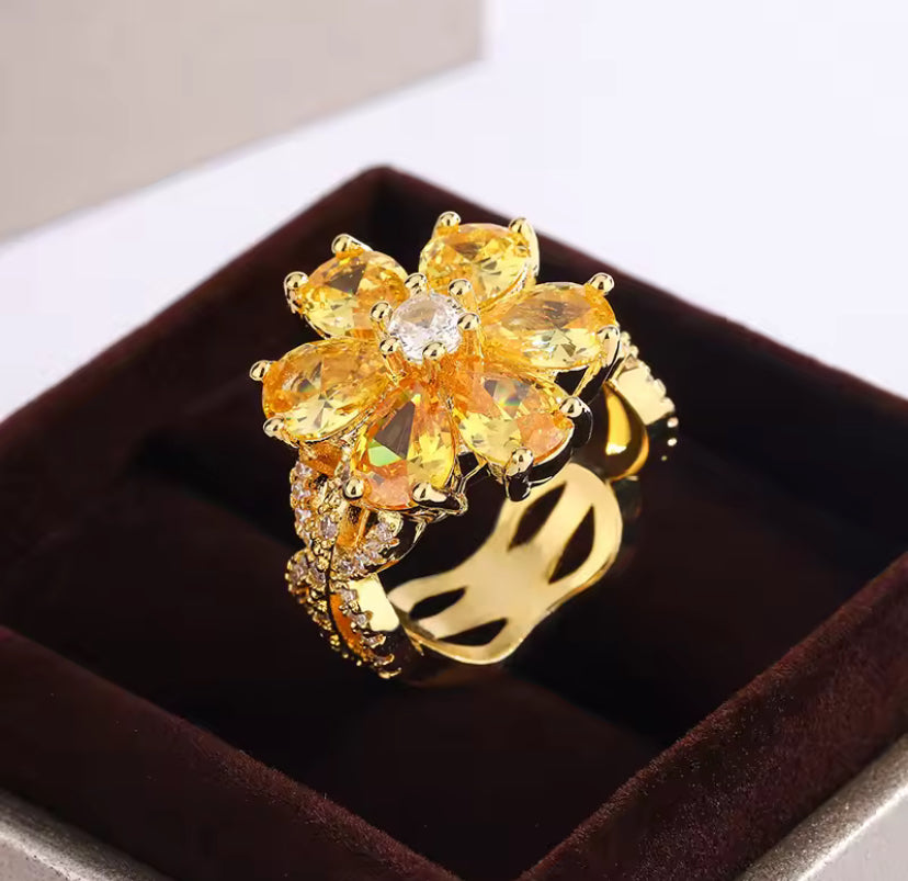 Flower Crystal Ring
