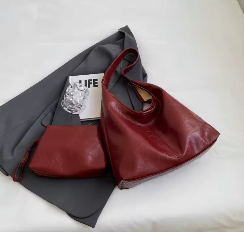 Faux Leather Tote Bag