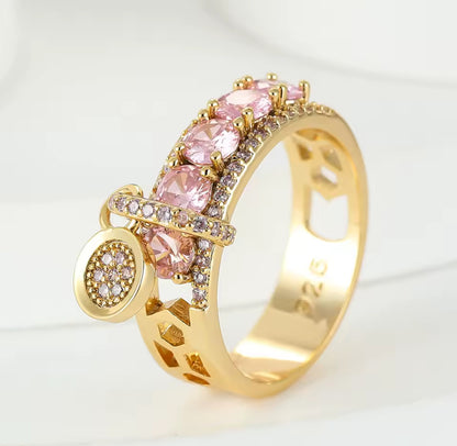 Diamanté Dangle Ring