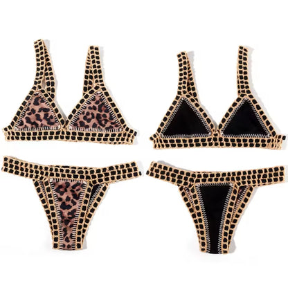 Reversible Crochet Seam Triangle Bikini